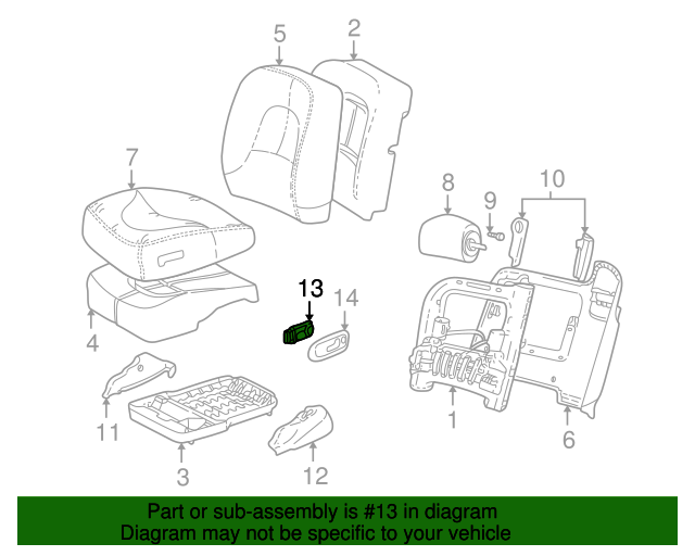 25623714 GM Front Driver Side Seat Adjuster Switch GM Parts Store