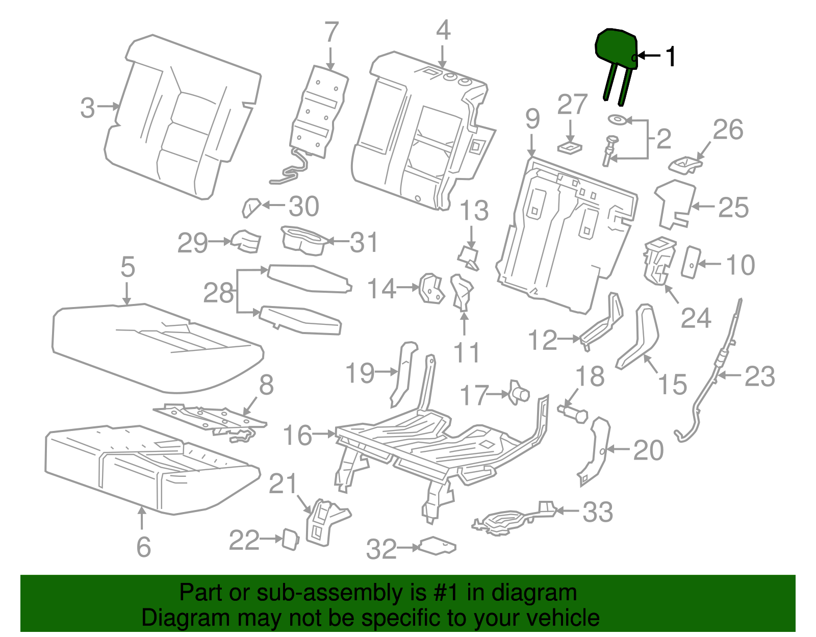 Headrest - GM (84379742)