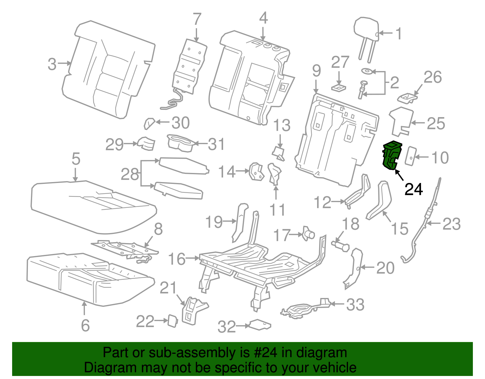 Very Light Platinum Rear Driver Side Seat Latch - GM (84429964)