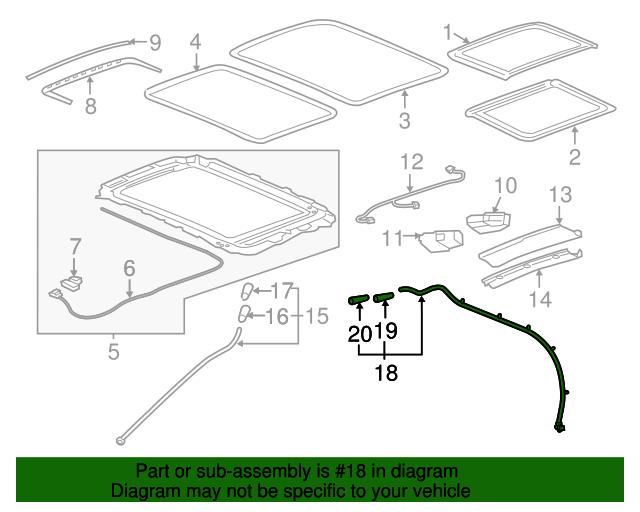 20172023 Cadillac XT5 Sunroof Housing Rear Drain Hose 84263533 Auto Parts Express