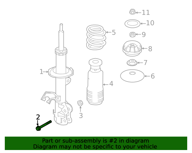 20202023 Nissan Strut Mount Bolt 400561HA0B Nissan Parts Plus