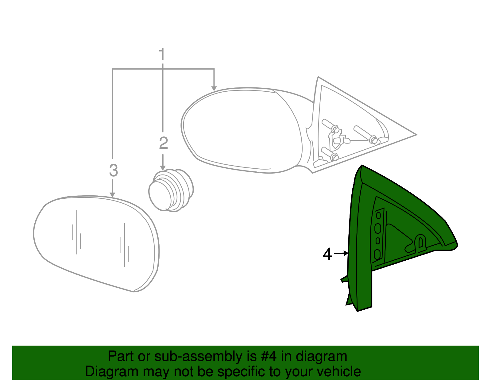 Door Mirror Trim Ring - Ford (YL8Z-17K709-AAB)