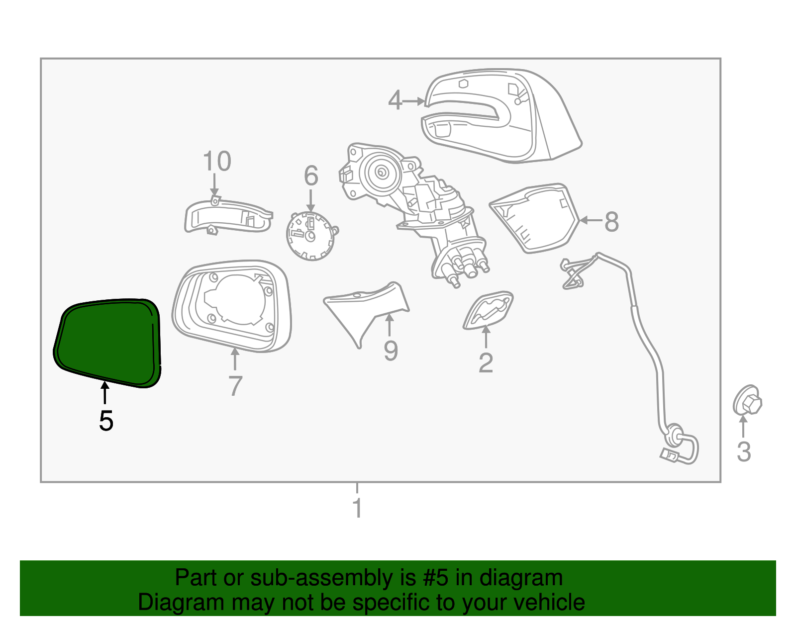 Primed Passenger Side Mirror - GM (95374046)