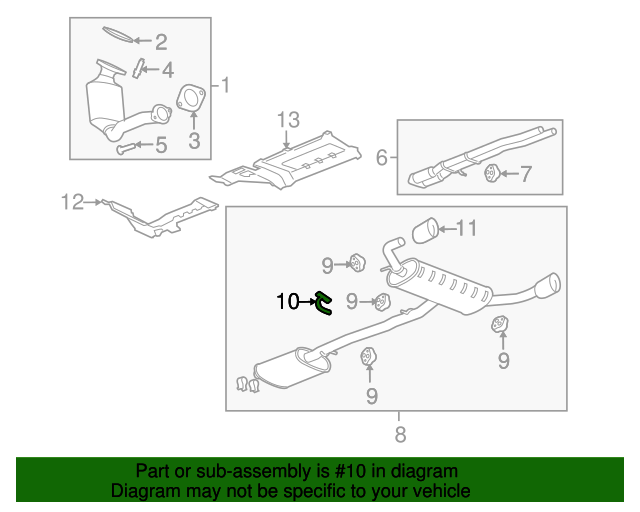 20082009 GM Muffler & Pipe Hanger 25858166