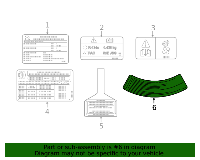 20192020 Toyota Yaris Spare Tire Label 42668WB002 Toyota Parts Center