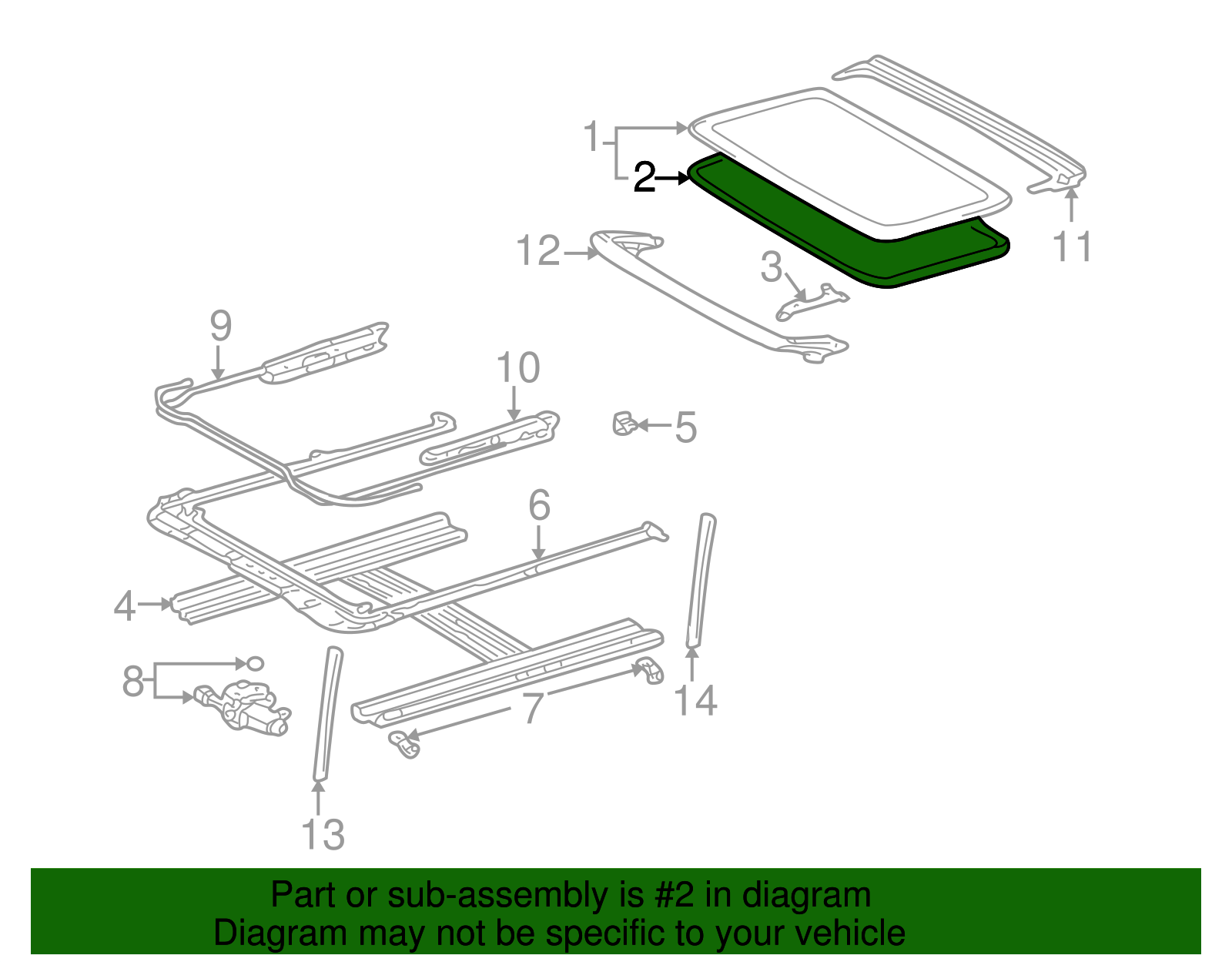 Weatherstrip, Sun Roof Wdo - GM (94857424)