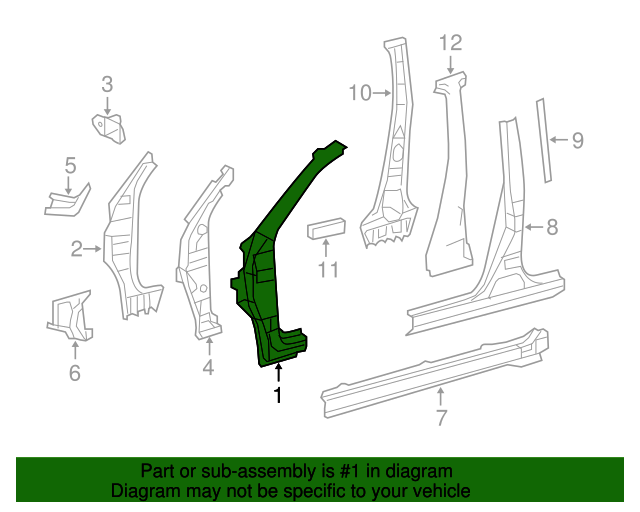 2006-2012 Toyota RAV4 Hinge Pillar 61131-0R010 | Toyota Parts Center