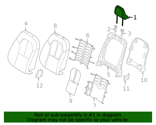 2022 Volvo Headrest 32332939 Genuine Volvo Replacement Parts