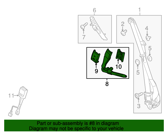 19259865 GM Titanium Driver Seat Belt Tensioner Kit GM Parts Store