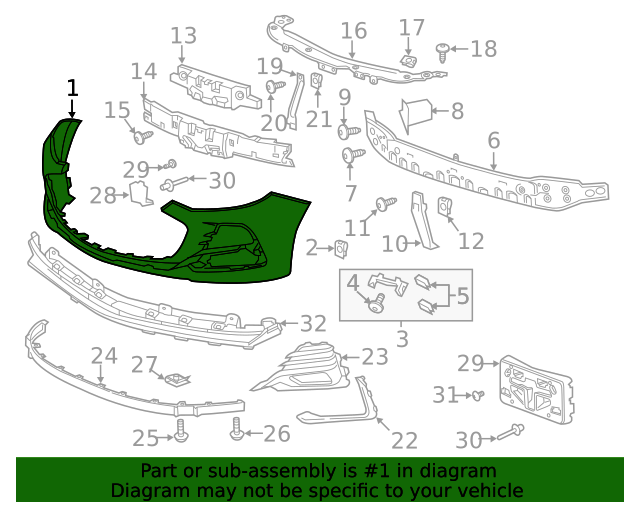 2019 Chevrolet Cruze Primed Front Bumper Fascia 42679642 ...