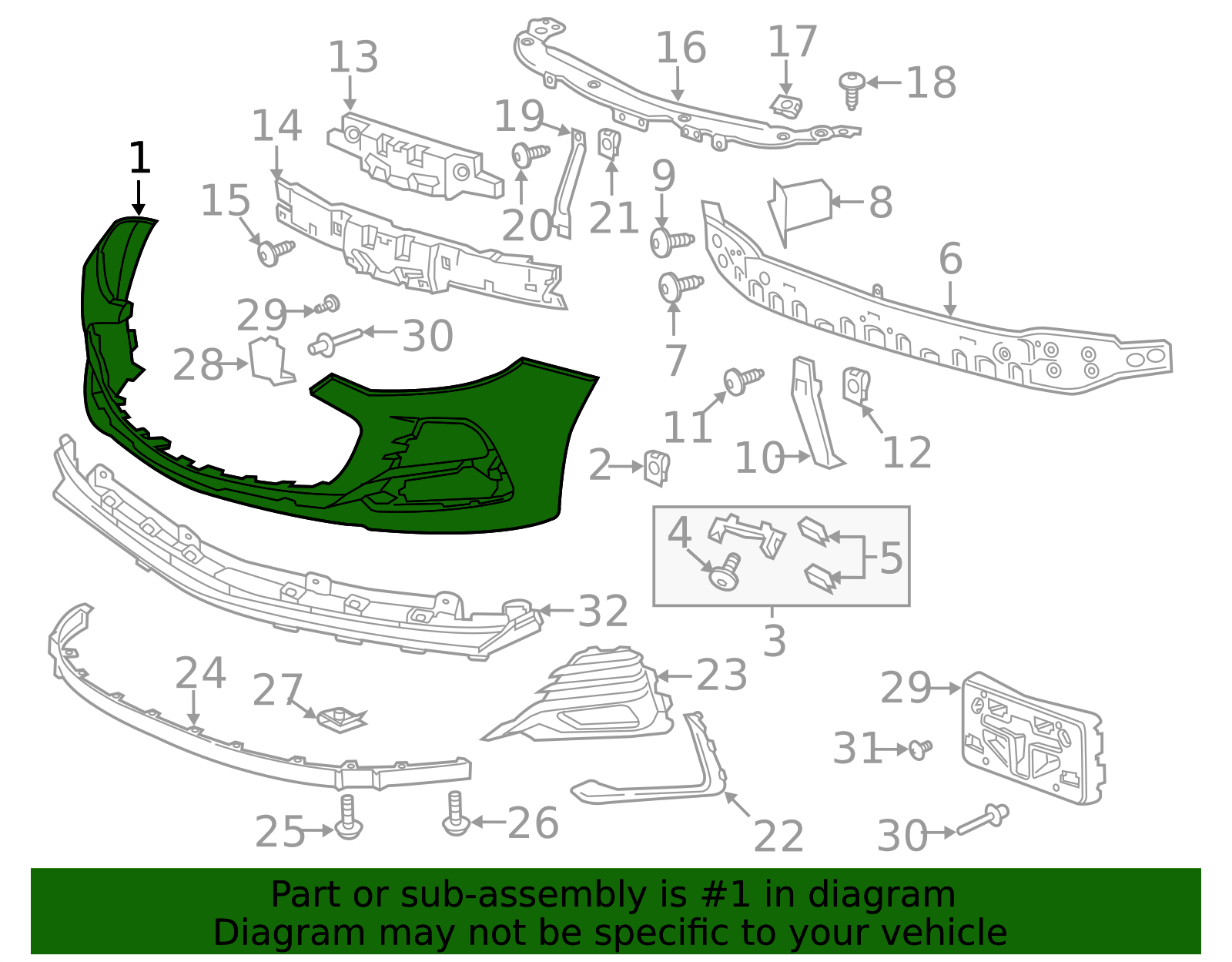 2019 Chevrolet Cruze Primed Front Bumper Fascia 42679642 GM ...