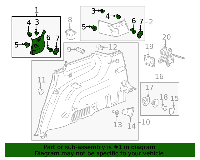 20172021 GM Shale Driver Side Quarter Window Trim Finish Panel 84293725 GM Parts Center