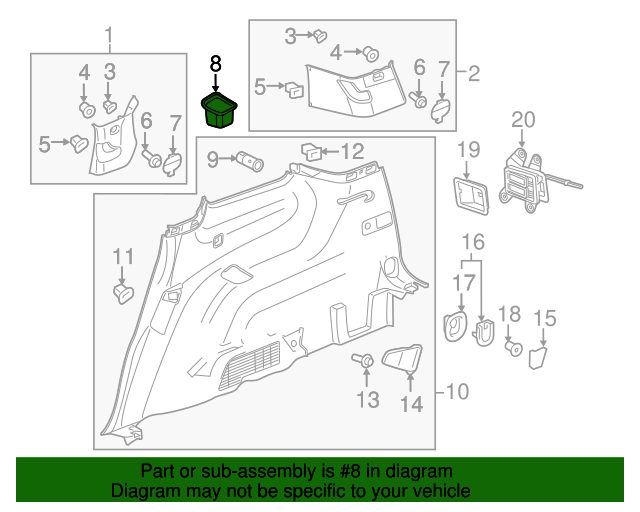 20172020 GMC Acadia Cup Holder 84121253