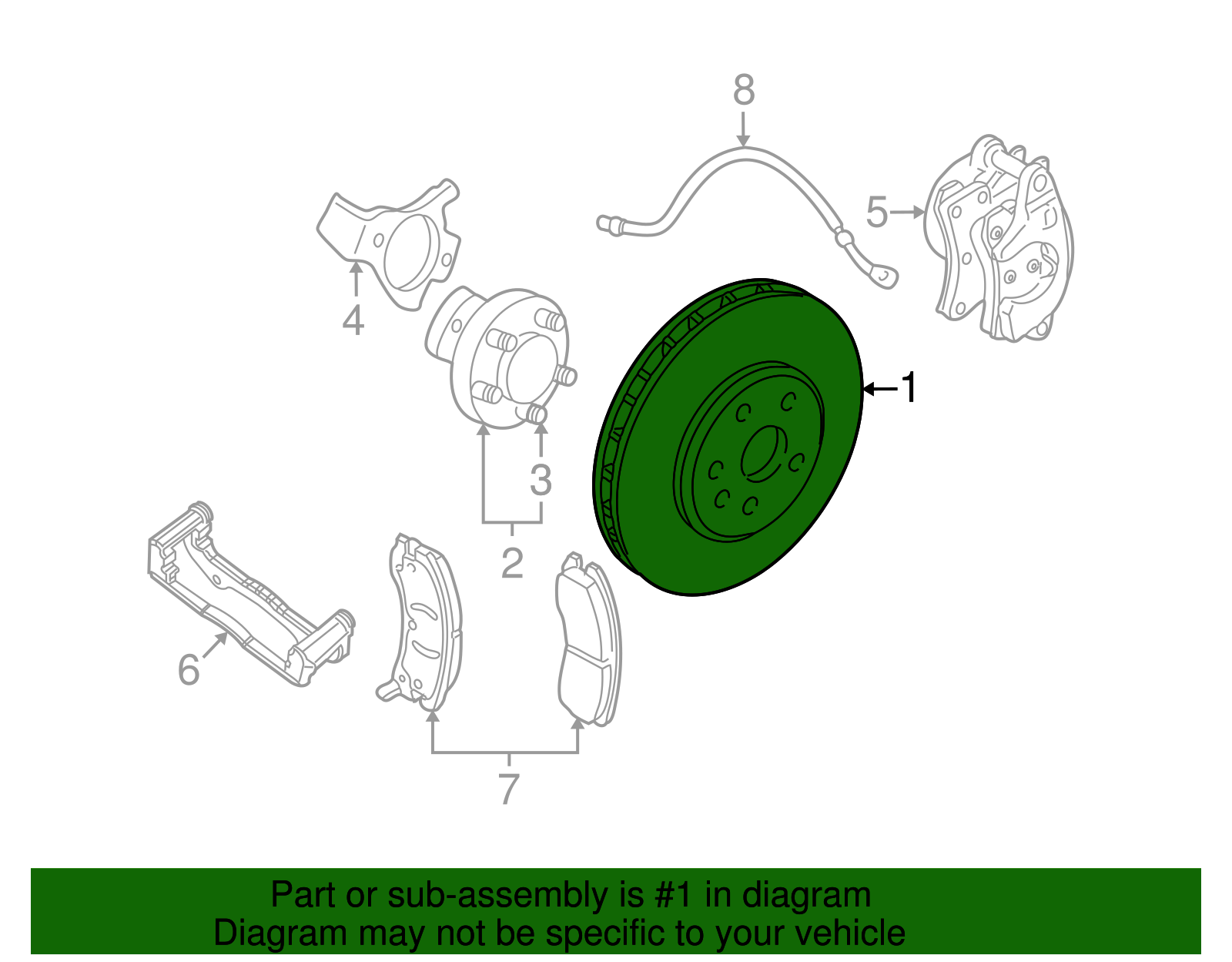 Front Disc Brake Rotor - Cadillac (89060328)