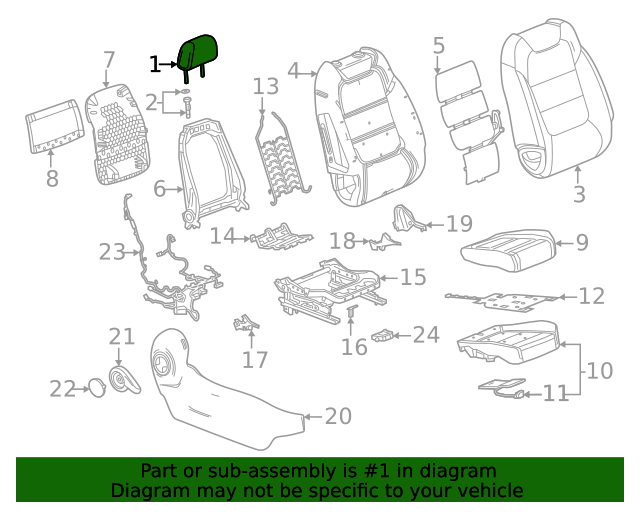 2024 Chevrolet Trailblazer Headrest 42861634 GM Parts Center