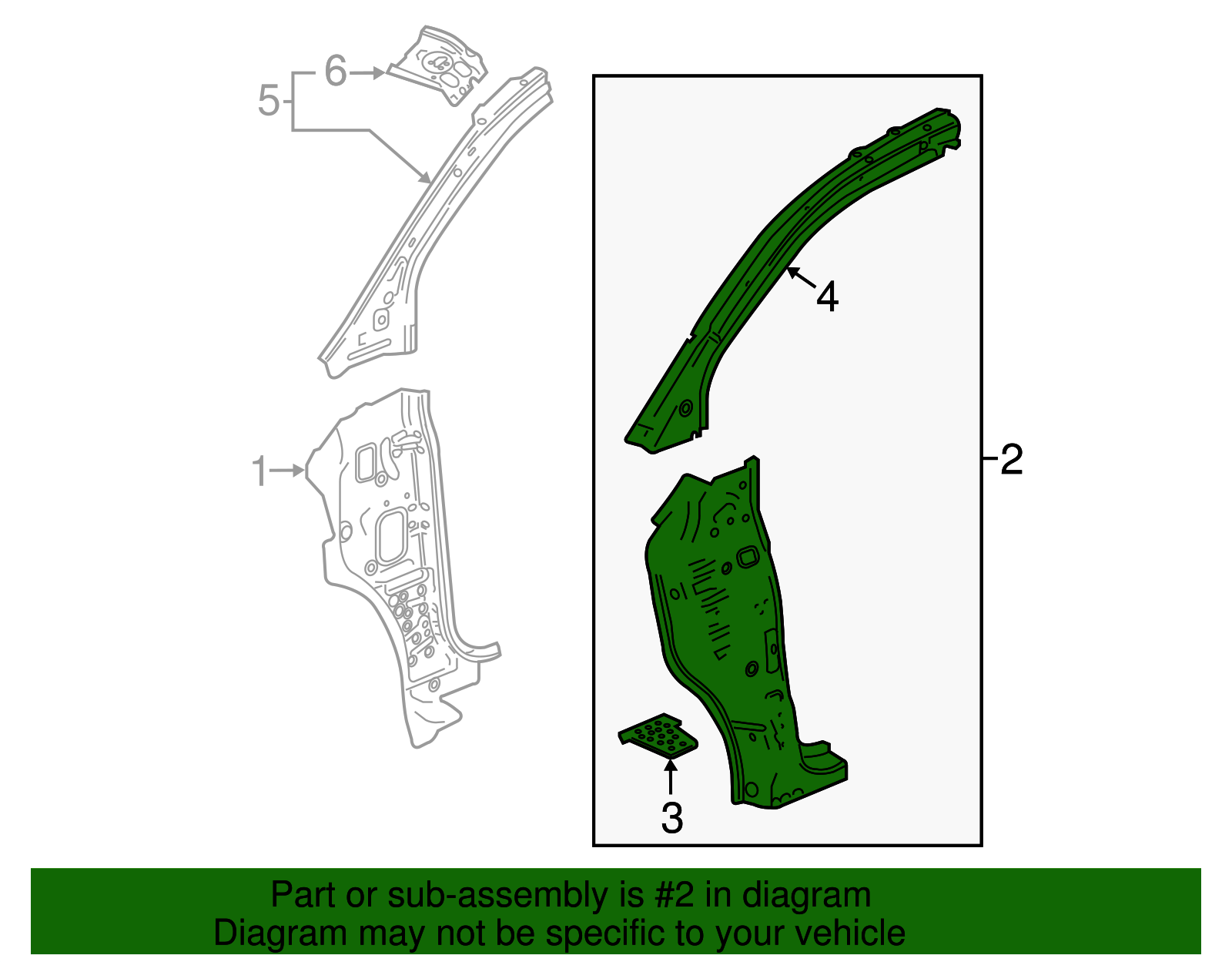 Driver Side Body Hinge Pillar Reinforcement - GM (94532685)
