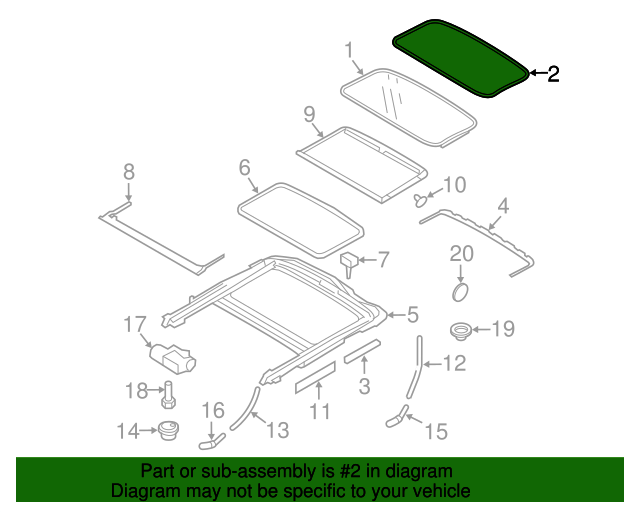 20072018 Volvo Sunroof Glass Seal 31218248 OEM Parts Online
