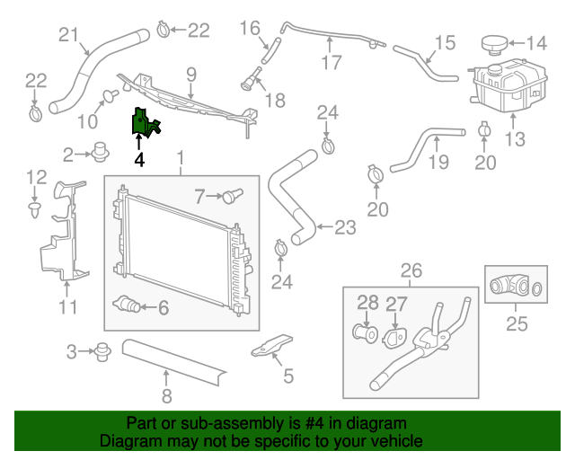Radiator Upper Bracket GM (13256220)