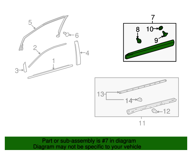 750720E010 Body Side Molding 20102015 Lexus Longo Lexus Parts