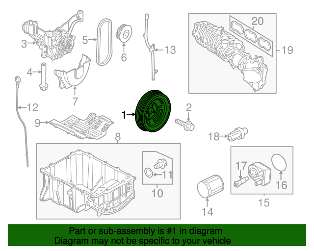 CM5Z6312K Crankshaft Pulley 20152018 Ford Focus Ford OEM Parts