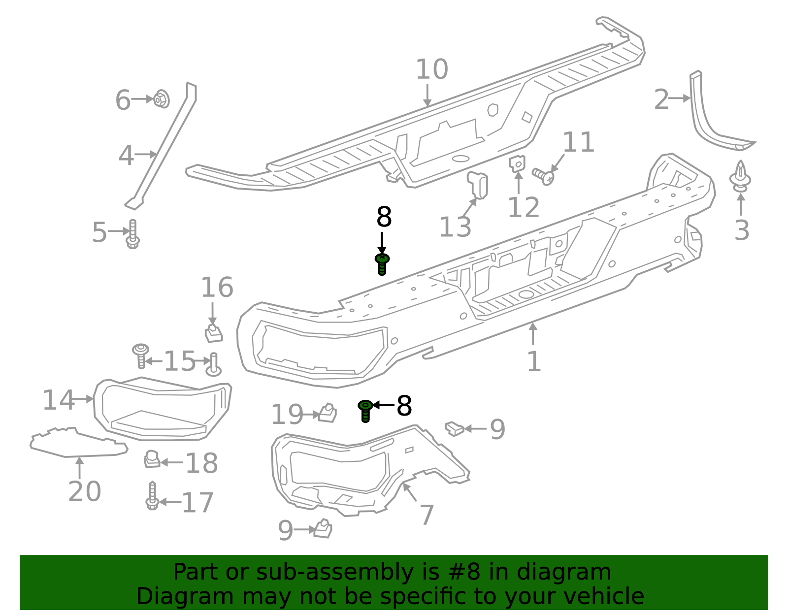 Lower Bracket Bolt - GM (87843052)