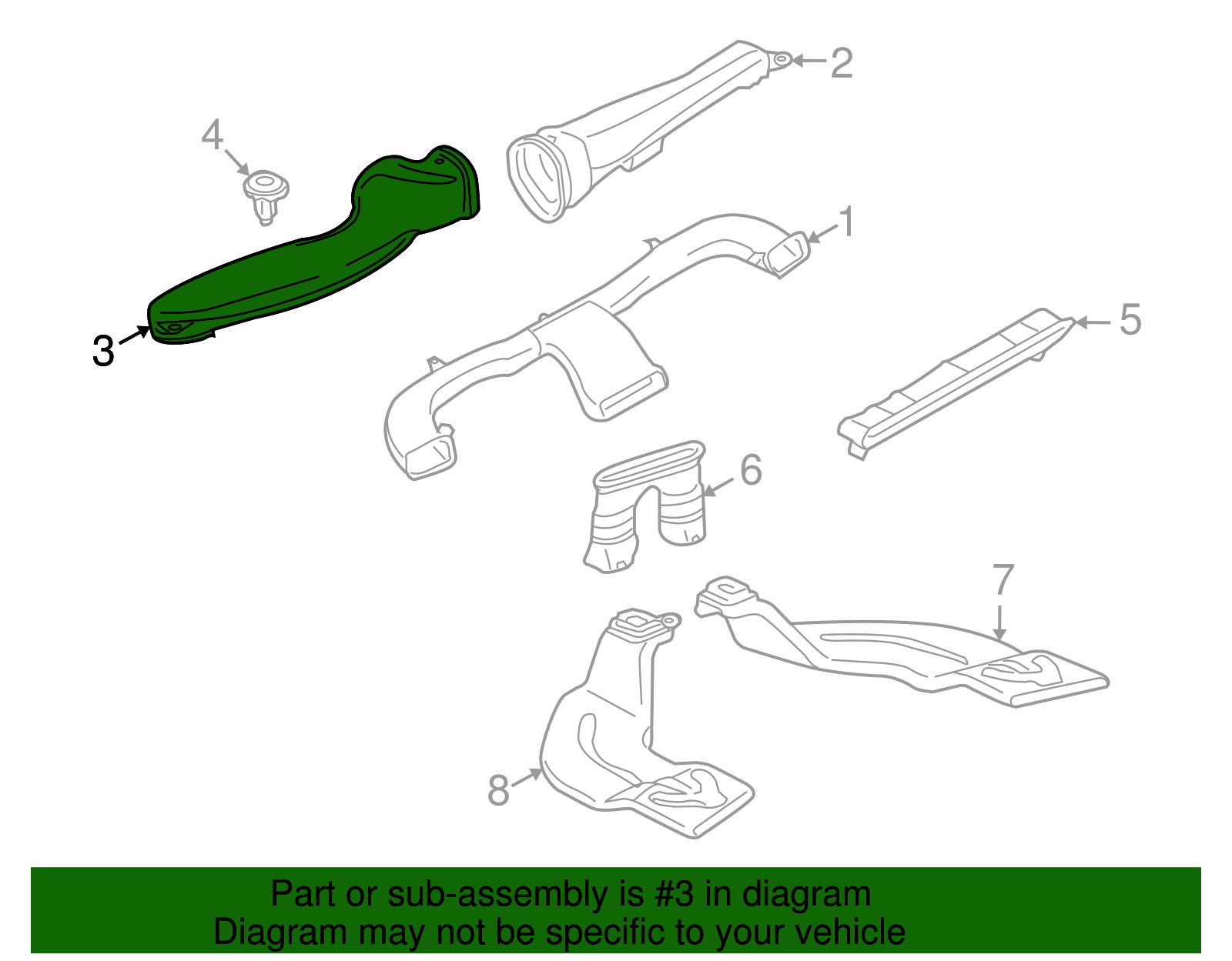 Duct, Floor Front Air Otlt - GM (94707966)