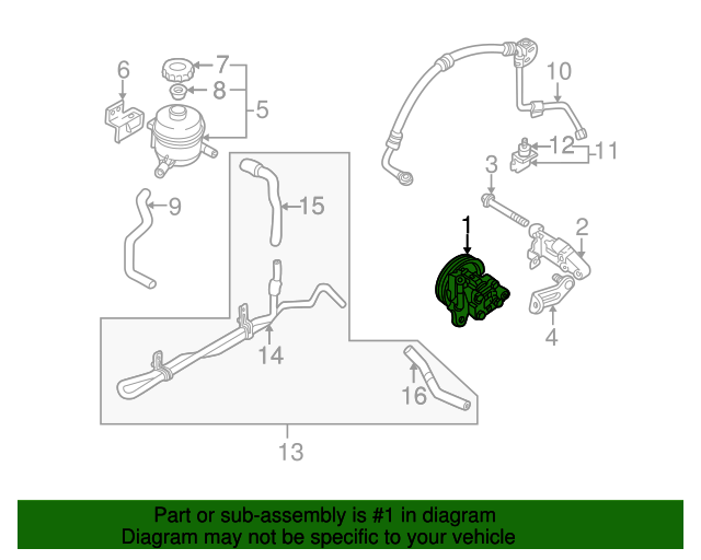 20012004 Kia Power Steering Pump 1K2NB32600
