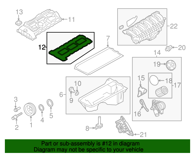 11127587804 - 2010-2021 BMW Valve Cover Gasket Set (11-12-7-587  