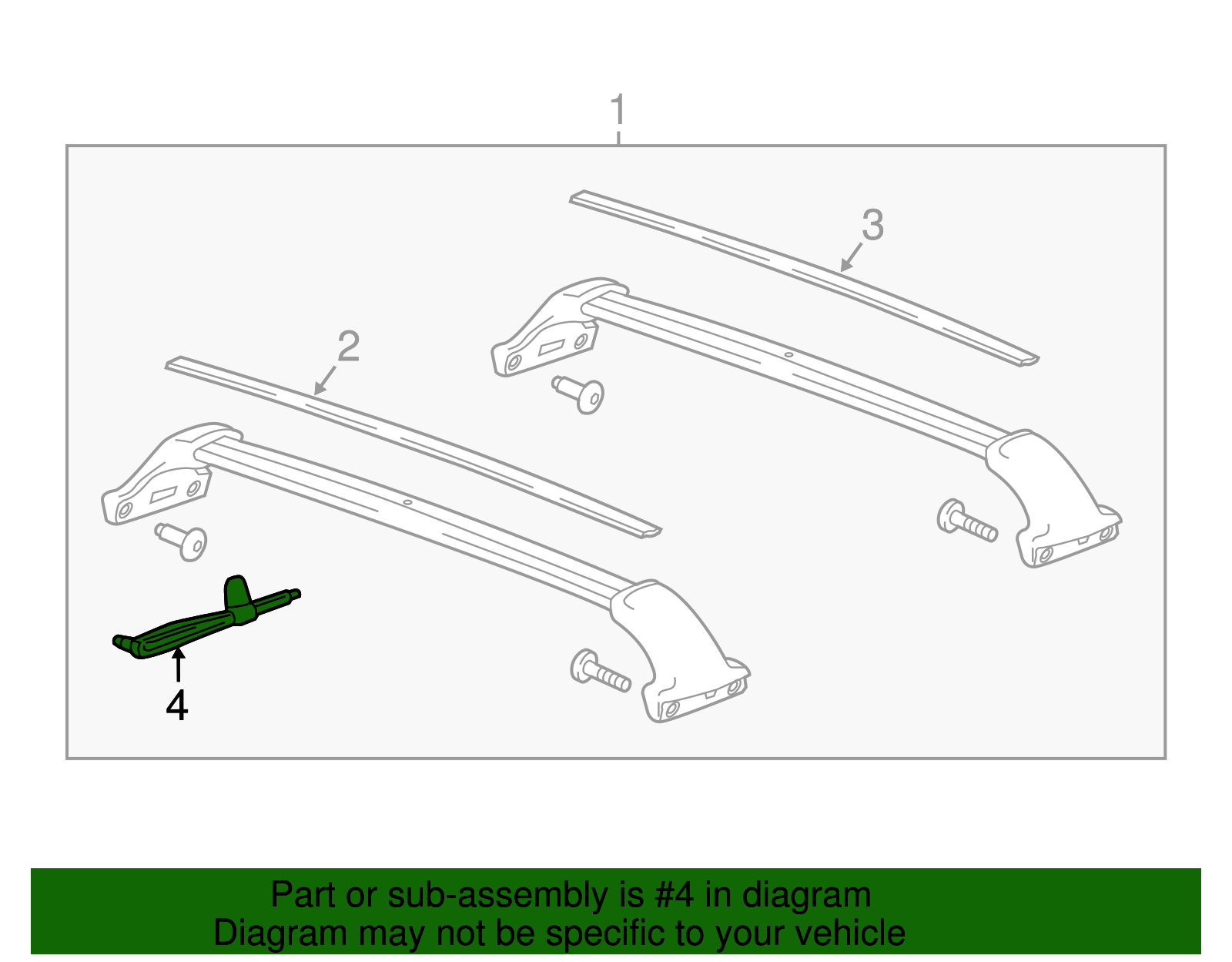 Luggage Carrier Cross Rail Hardware Kit with Screws and Wrench - GM (84053297)