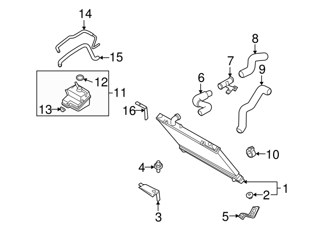 Mazda N3H1-15-184D Engine Coolant Recovery Tank Hose Mazda N3H1-15-184D Engine Coolant Recovery Tank Hose