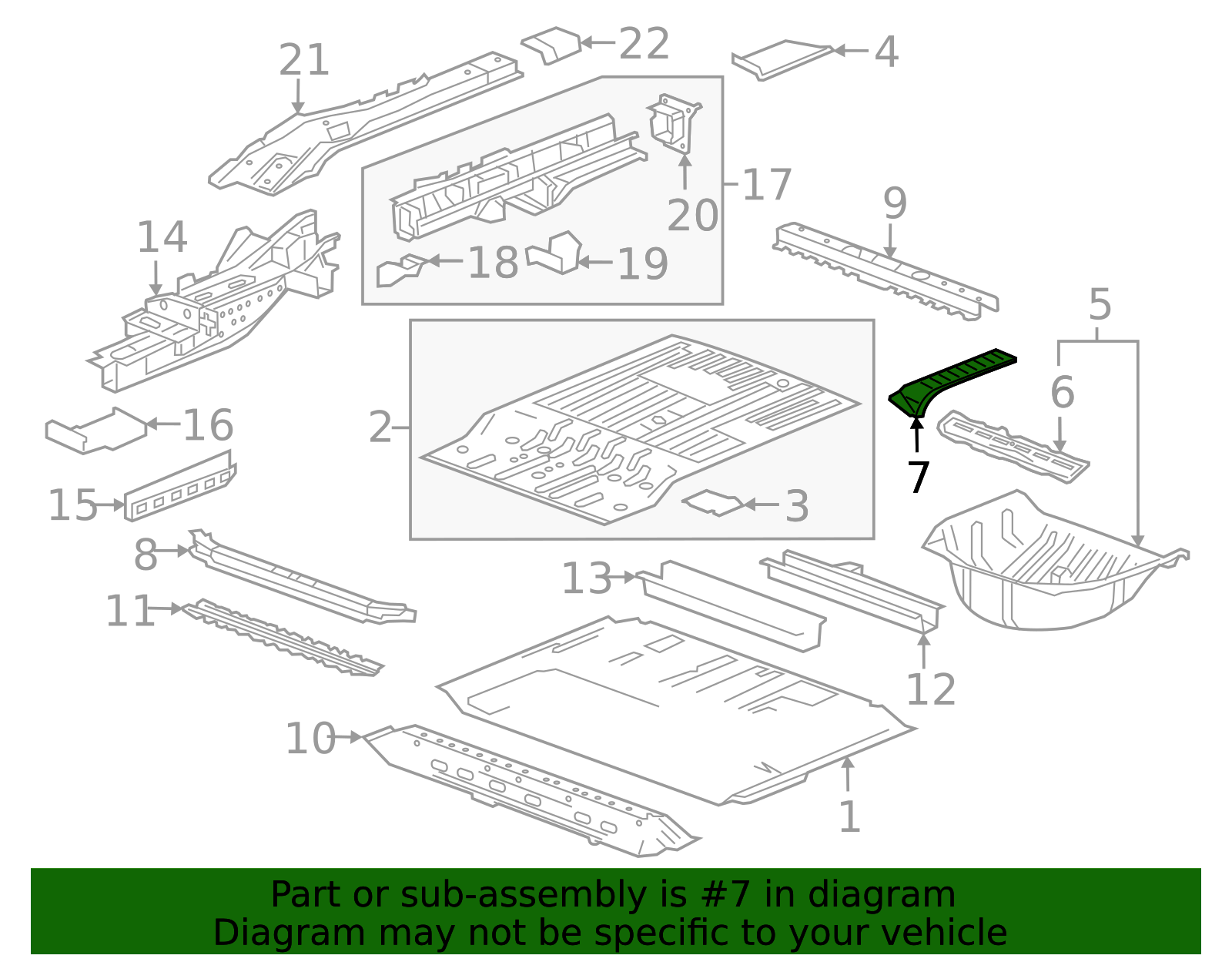 Driver Side Rear Compartment Floor Panel Extension - GM (84075028)