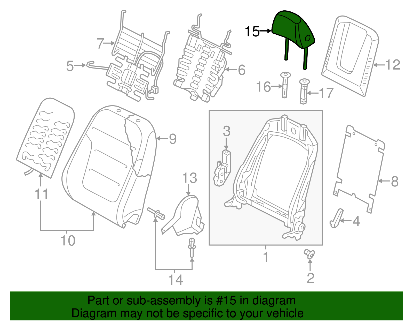 Headrest - Volkswagen (7P6-881-903-K-OEG)