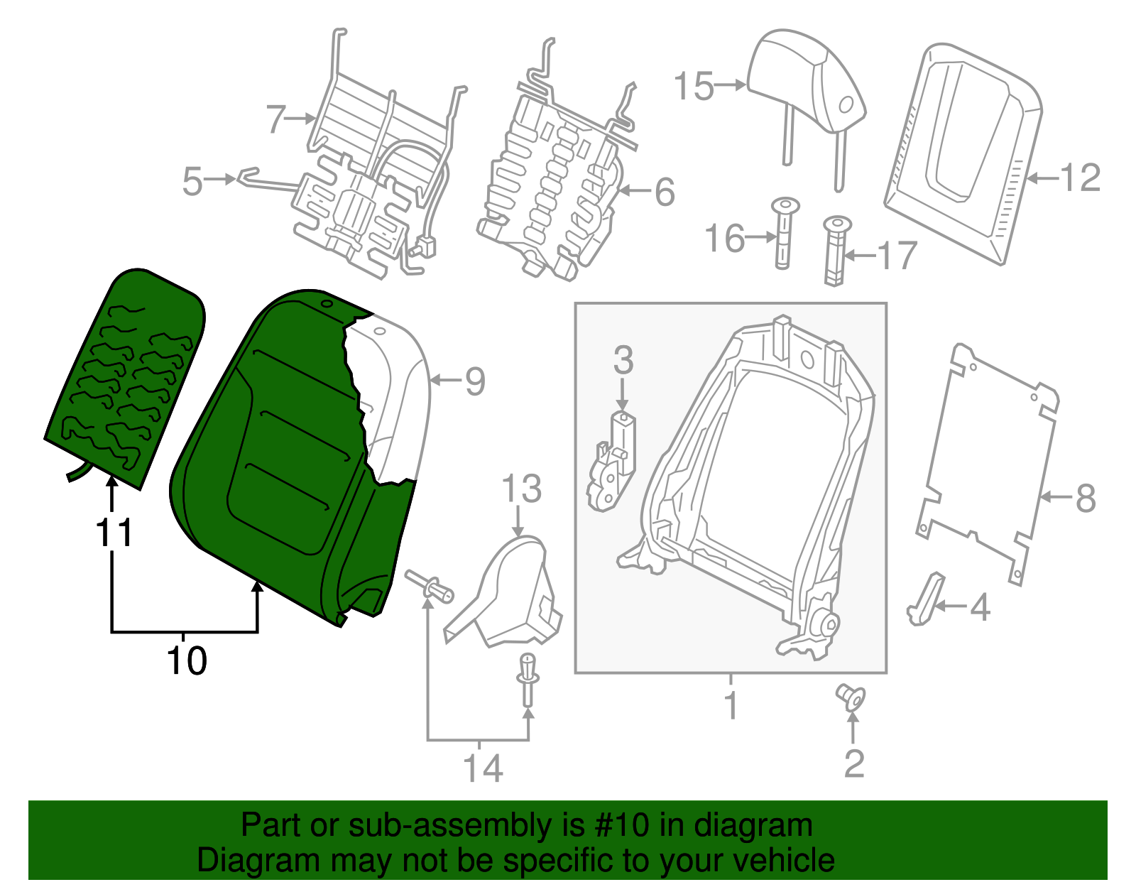 Seat Back Cover - Volkswagen (7P6-881-806-FC-Y0C)