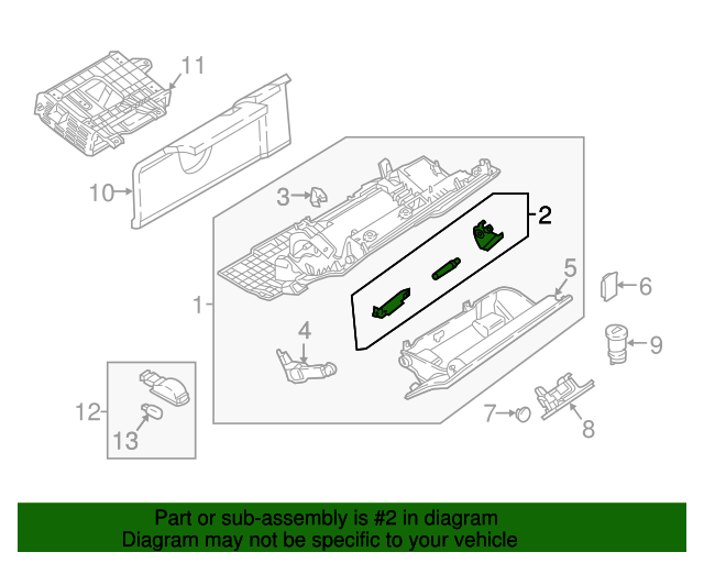 20172023 Audi Glove Box Assembly Hardware Kit 8W0898035 Audi USA Parts