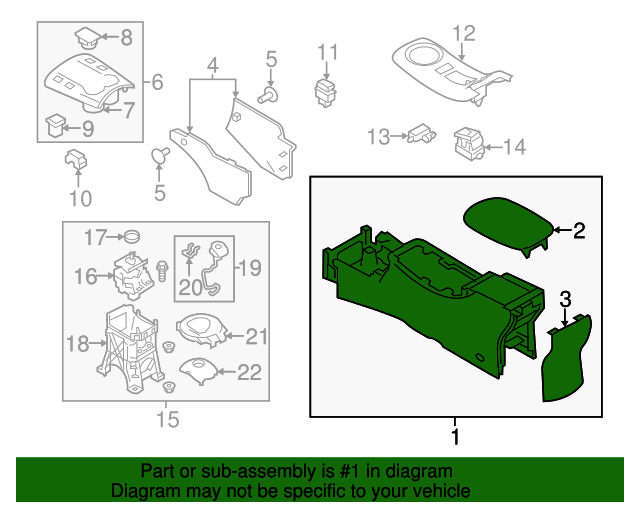 20132017 Nissan Leaf Center Console 969103NF0A QuirkParts