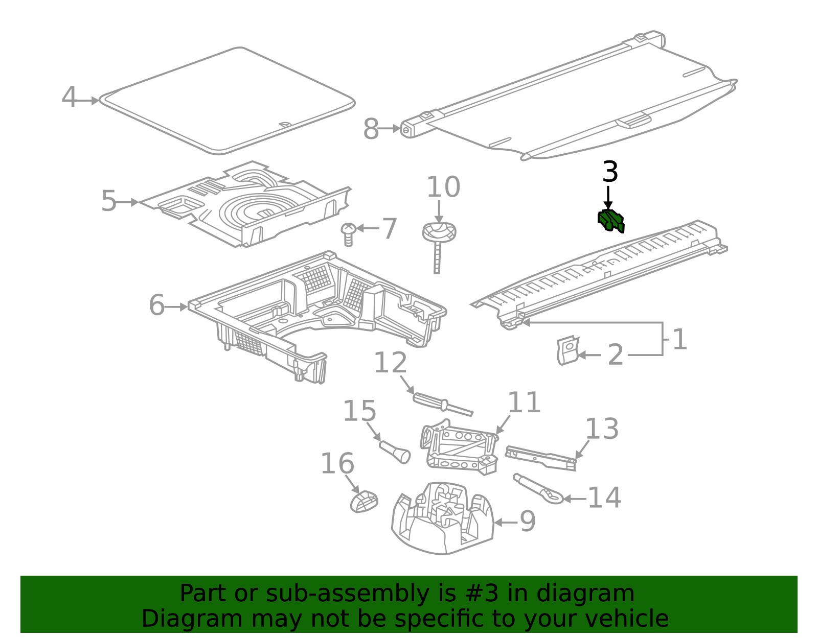 Black Liftgate Lock Striker Cover - GM (84445052)