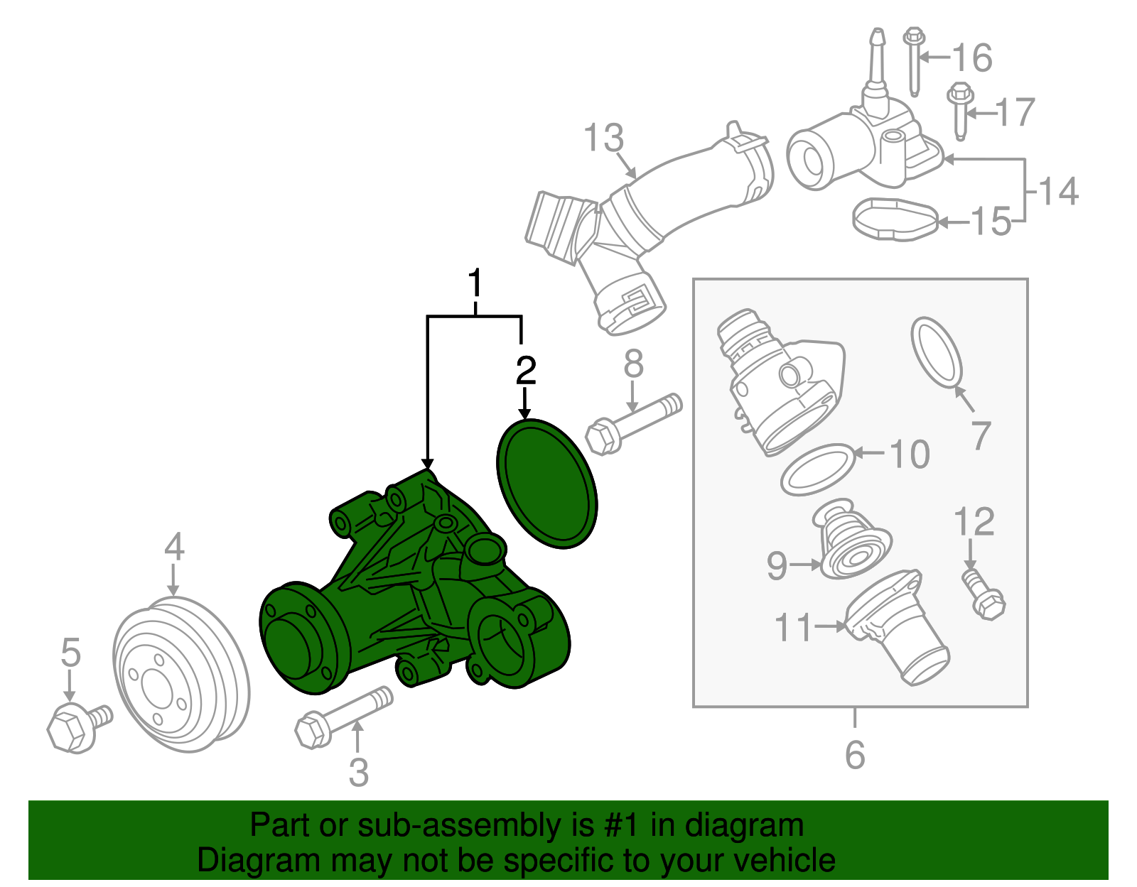2012-2025 Ford Motorcraft™ Engine Water Pump PW-639 | TascaParts.com