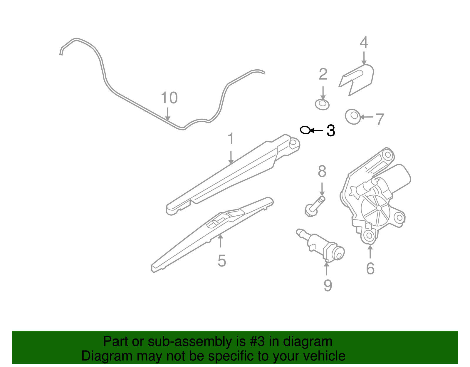 Wiper Arm Washer - Cadillac (90274345)
