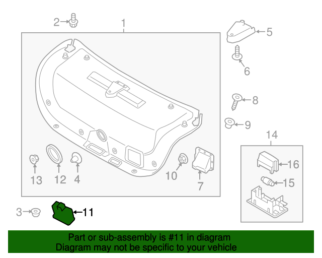 818303T000 Trunk Lid Switch 20152020 Kia Kia.Parts Store