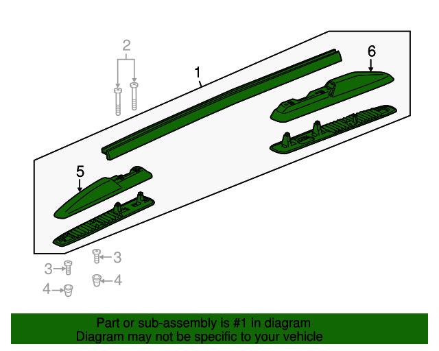 20122016 GMC Acadia Bright Chrome Driver Side Roof Luggage Carrier