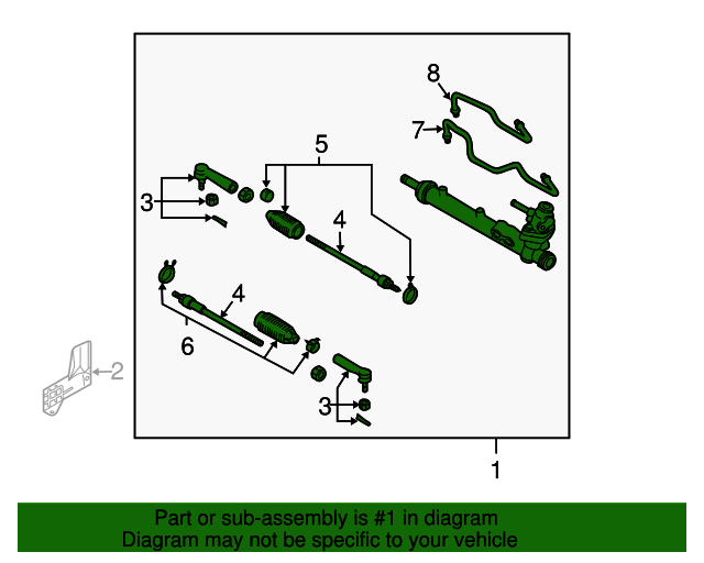 20032008 Nissan Maxima 20022008 Nissan Altima Maxima Power Steering Rack and Pinion Assembly