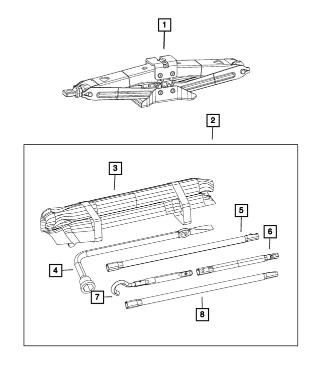 2019 Ram 1500 Jack Tool Kit 68310126AA Mopar Estores