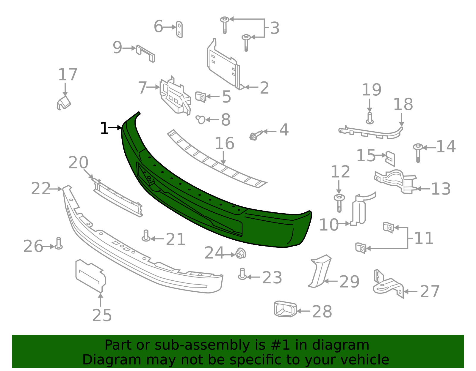 LC3Z-17757-HAPTM - 2020-2022 Ford F-350 Super Duty - Bumper Face Bar ...