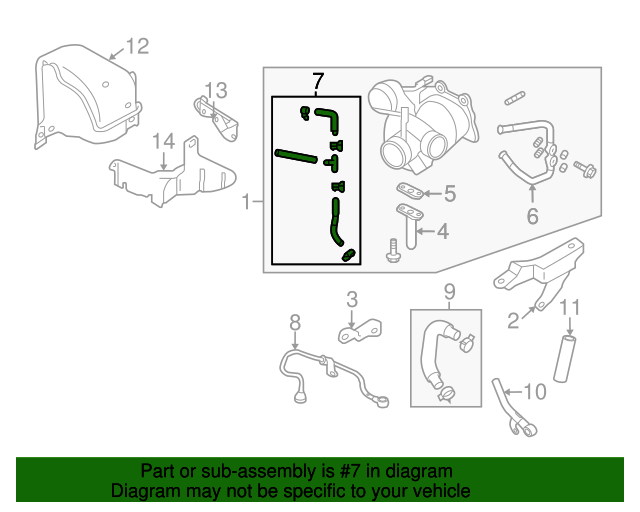 20092013 Subaru Forester Oil Return Line 14447AA220 Subaru Parts Store