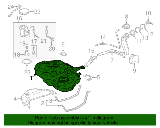 20112017 Lexus CT200h Fuel Tank 7700176040 OEM Parts Online