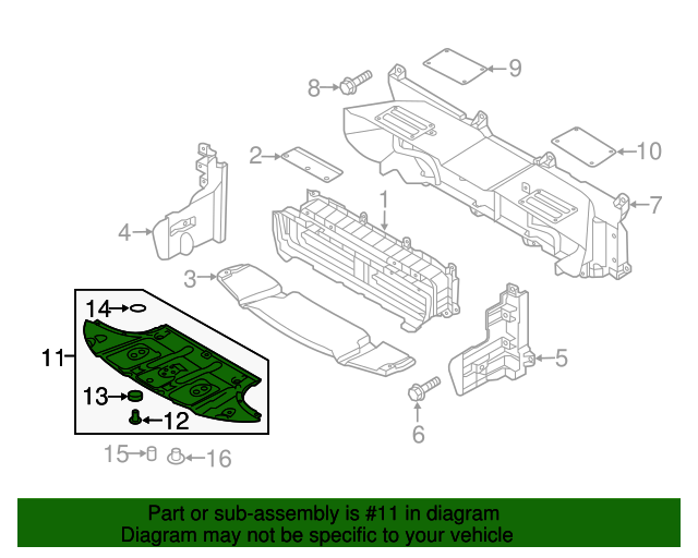 Genuine Under Cover for 2017 Genesis G80 Part 29110B1400 Hyundai