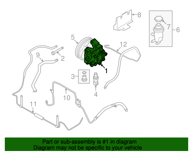 20112013 Ford Transit Connect Power Steering Pump BT1Z3A696A OEM