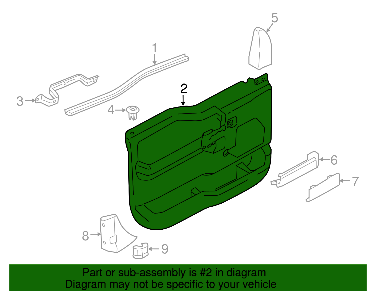 Door Trim Panel - Ford (HC3Z-2823943-AA)