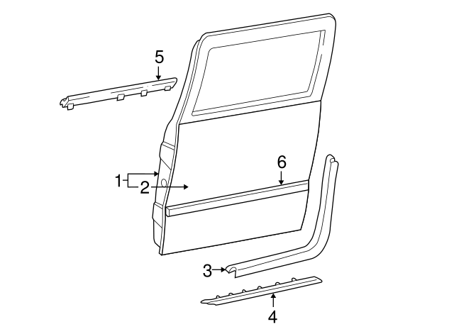 Genuine GM Parts 15740105 Driver Side Rear Door Side Molding Genuine GM Parts 15740105 Driver Side Rear Door Side Molding