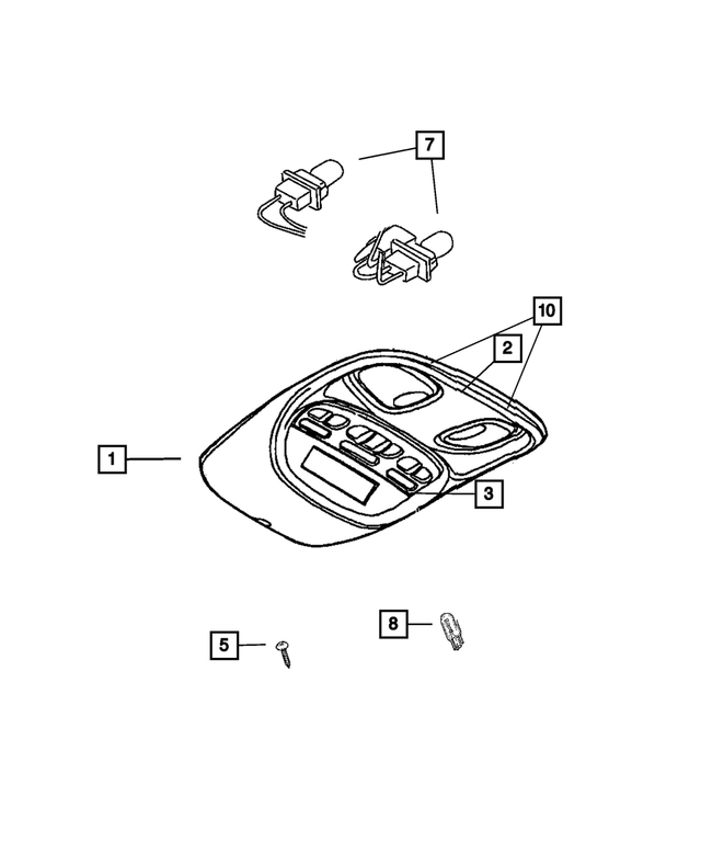 20042007 Dodge Durango Overhead Console Housing ZT731D1AA Mopar Estores
